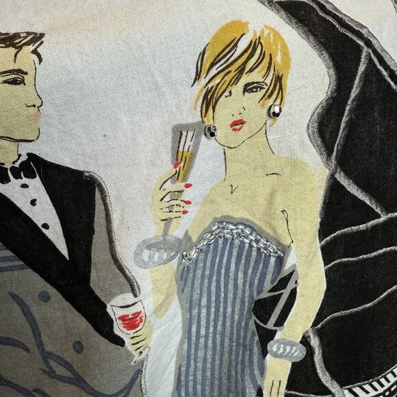 Vintage 80s Together! Art Deco Graphic Top Piano Scene Plus Size 1X - Picture 4 of 13